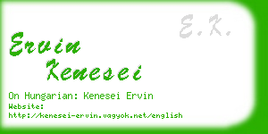 ervin kenesei business card